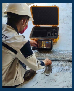 Ultrasonic Testing is a non-destructive method that uses high-frequency sound waves to detect internal defects in materials, such as cracks or voids, ensuring structural safety and durability. This ensures that all structural elements are free from hidden flaws that could compromise the safety and longevity of our projects.